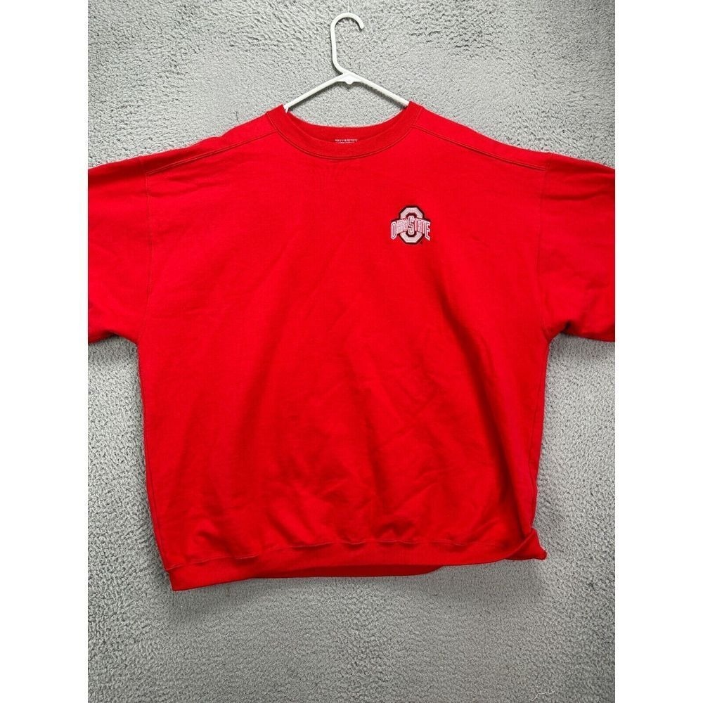 VINTAGE Ohio State Buckeyes Thick Sweatshirt Mens 2XL Red The Cotton Exchange